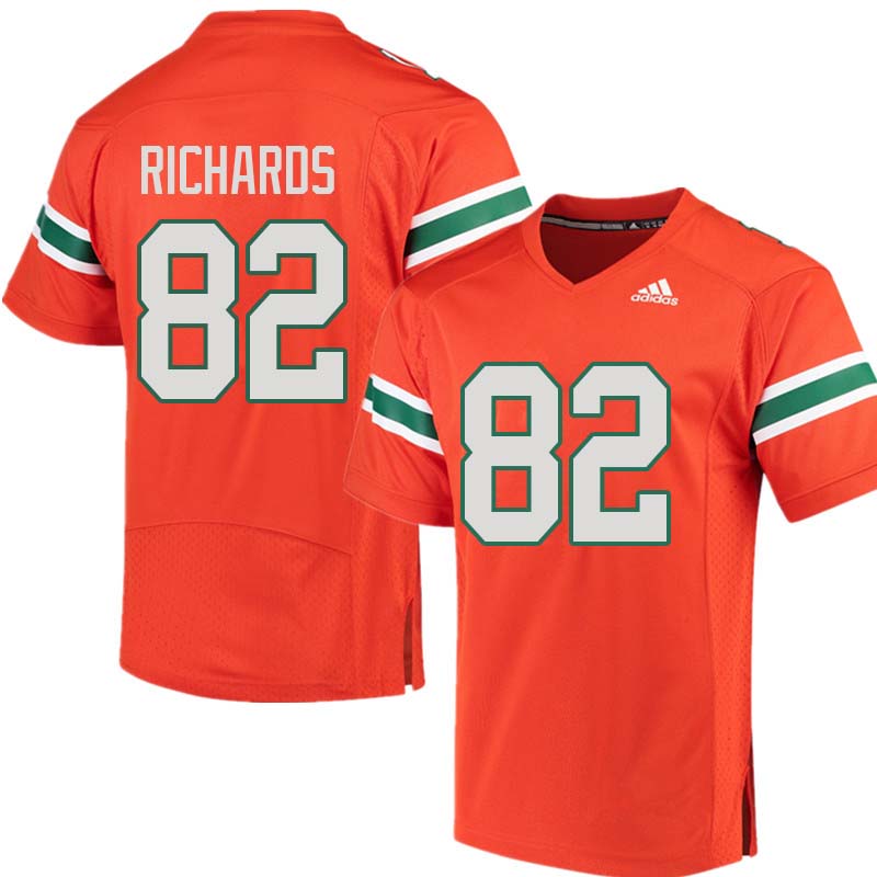 Adidas Miami Hurricanes #82 Ahmmon Richards College Football Jerseys Sale-Orange - Click Image to Close